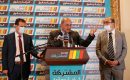 (L to R) Balad party leader Sami Abu Shehadeh, Ta’al party leader Ahmed Tibi, and Hadash party leader Ayman Odeh announce the launch of their campaign on February 20, 2021, in Nazareth, Israel’s largest Arab city. The three Arab parties have since broken up, with Hadash and Ta’al running together and Balad running on its own. (Photo by Ahmad Gharabli/AFP via Getty Images)