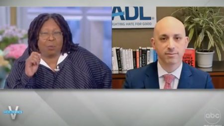 Whoopi Goldberg and Anti-Defamation League CEO Jonathan Greenblatt speak on ABC's "The View" on February 1, 2022 (Courtesy: The View)